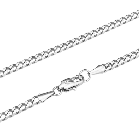 Łańcuch Cuban Białe Złoto - 3mm