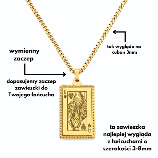 Zawieszka Karta Dama Złota