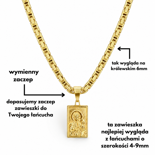 Zawieszka Matka Boska Częstochowska Złota