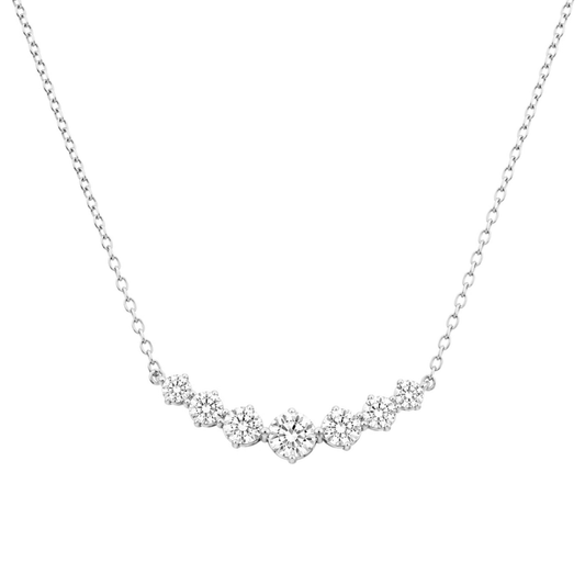 Naszyjnik V-line z Moissanitem 1.70ct S925 Białe Złoto Damski