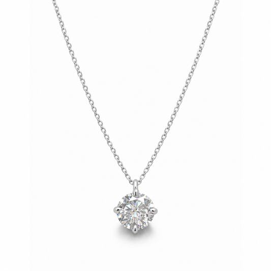 Naszyjnik Crystal z Moissanitem 1 karat S925 Białe Złoto Damski