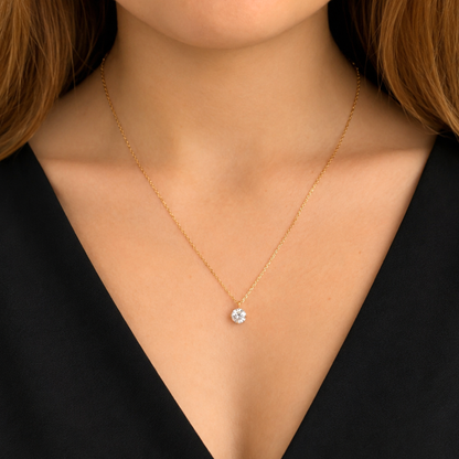 Naszyjnik Crystal z Moissanitem 1 karat S925 Złoty Damski