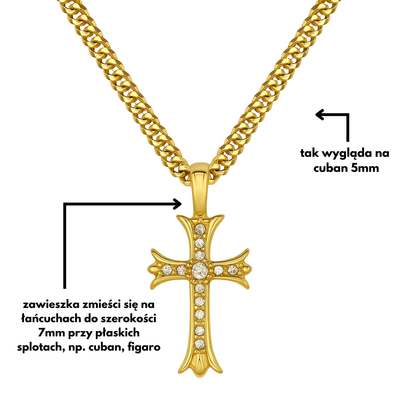Zawieszka Medieval Cross Złota