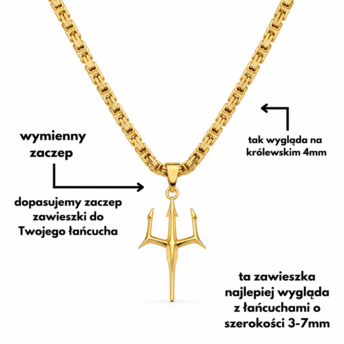 Zawieszka Trójząb Złota