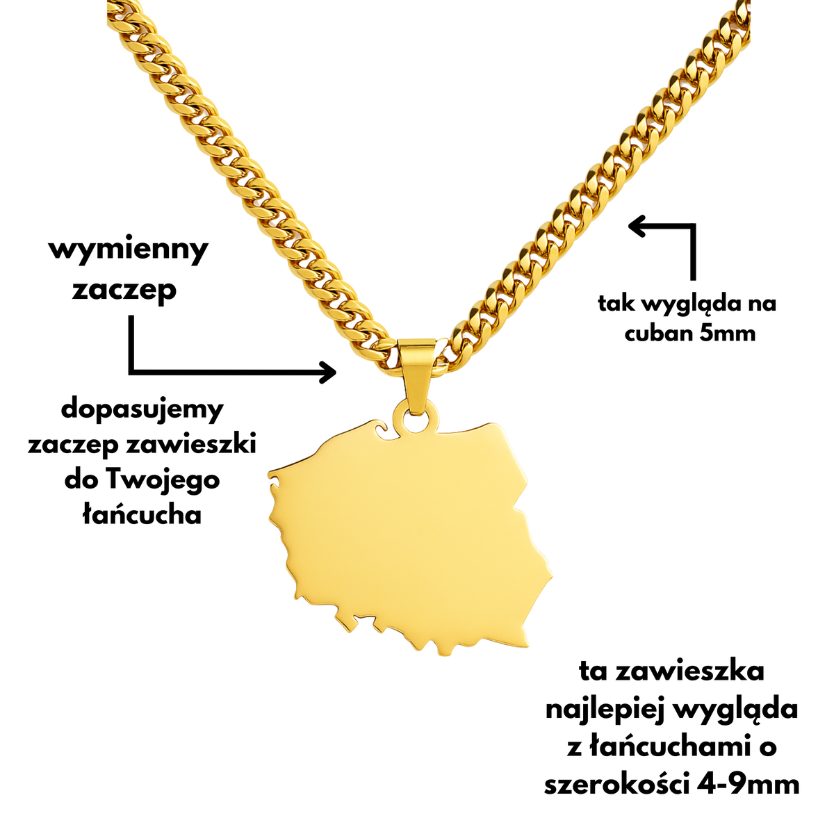 Zawieszka Mapa Polski Złota