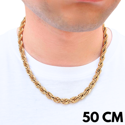 Łańcuch Rope Złoty - 8mm