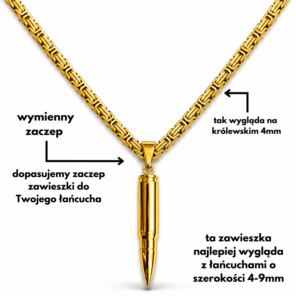 Zawieszka Nabój Złota