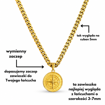 Zawieszka Kompas Złota