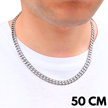 Łańcuch Cuban Białe Złoto - 8mm