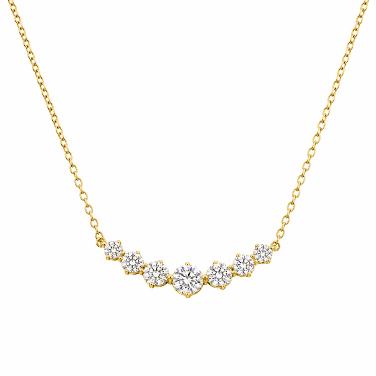 Naszyjnik V-line z Moissanitem 1.70ct S925 Złoty Damski