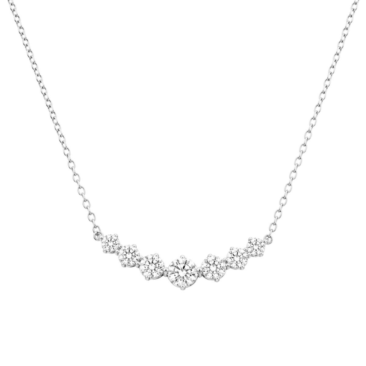 Naszyjnik V-line z Moissanitem 1.70ct S925 Białe Złoto Damski