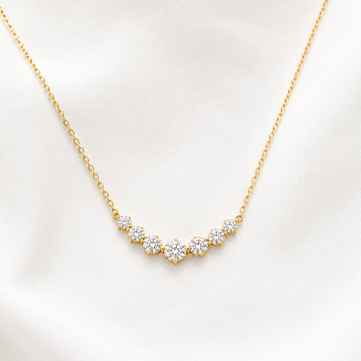 Naszyjnik V-line z Moissanitem 1.70ct S925 Złoty Damski