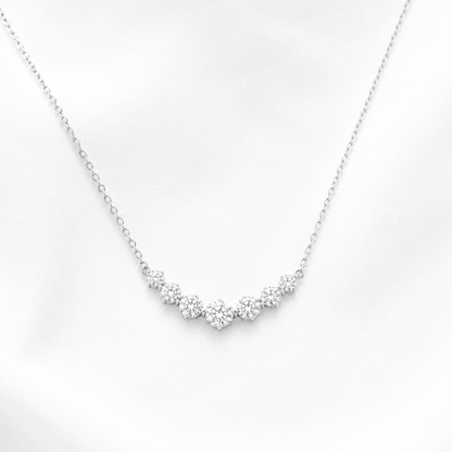 Naszyjnik V-line z Moissanitem 1.70ct S925 Białe Złoto Damski