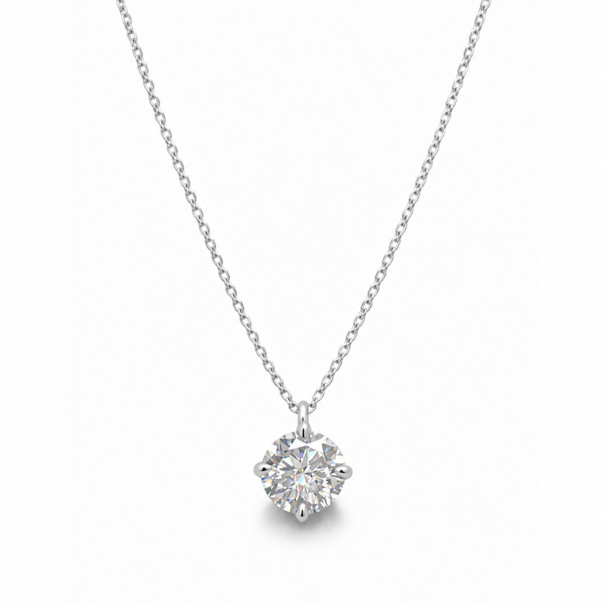Naszyjnik Crystal z Moissanitem 1 karat S925 Białe Złoto Damski