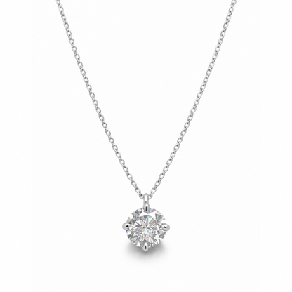 Naszyjnik Crystal z Moissanitem 1 karat S925 Białe Złoto Damski