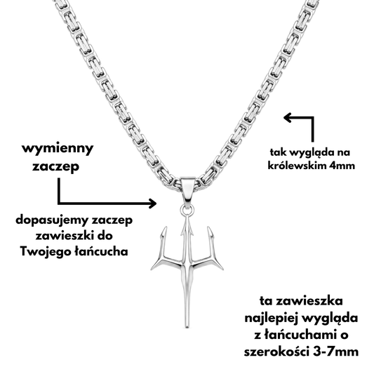 Zawieszka Trójząb Białe Złoto