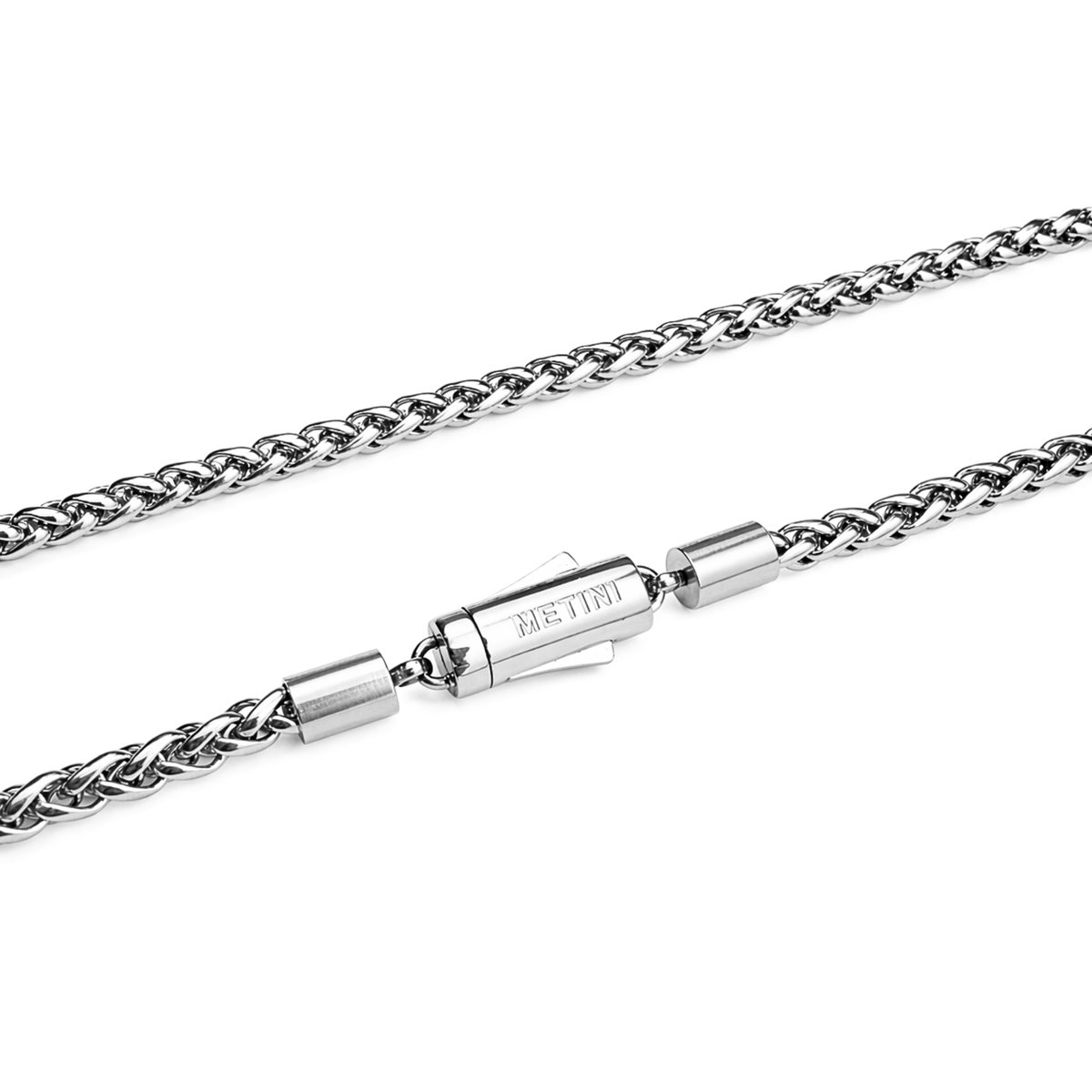 Łańcuch Pszenny Białe Złoto - 4mm