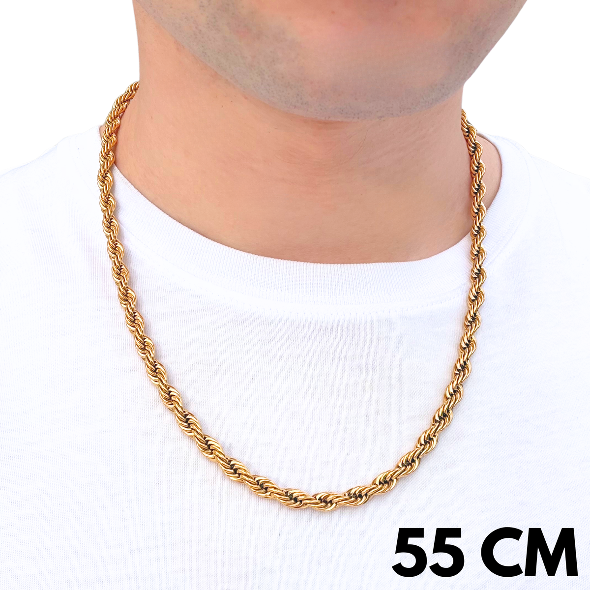 Łańcuch Rope Złoty - 6mm