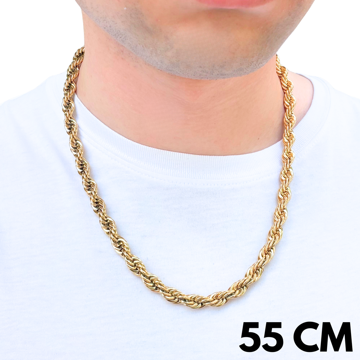 Łańcuch Rope Złoty - 8mm