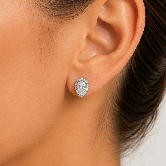 Kolczyki Tears z Moissanitem 0.5 karata S925 Białe Złoto Damskie