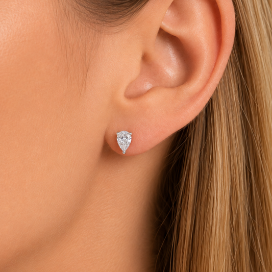 Kolczyki Crystal Tears z Moissanitem 0.5 karata S925 Białe Złoto Damskie