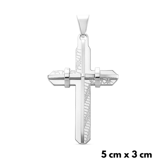 Zawieszka Modern Cross Białe Złoto