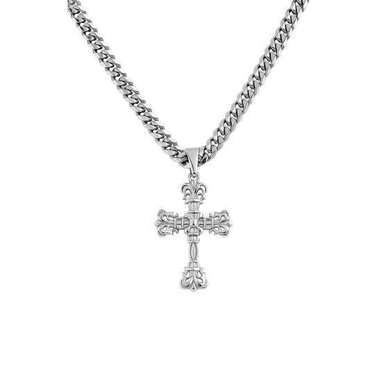 Zawieszka Baroque Cross Białe Złoto