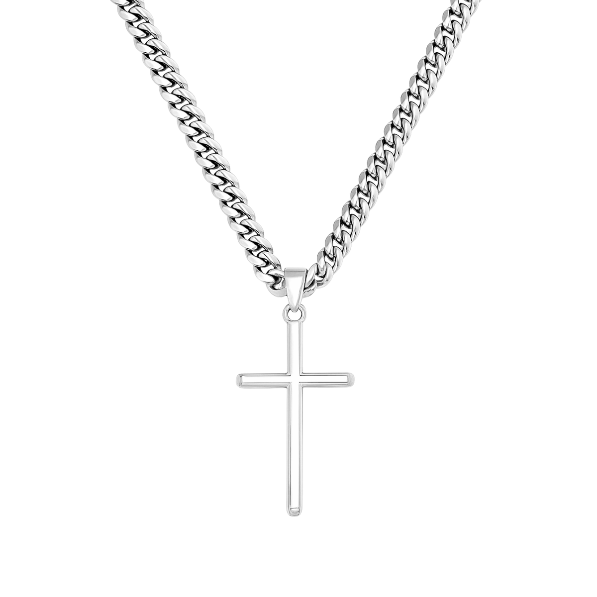 Zawieszka Simple Cross Białe Zloto