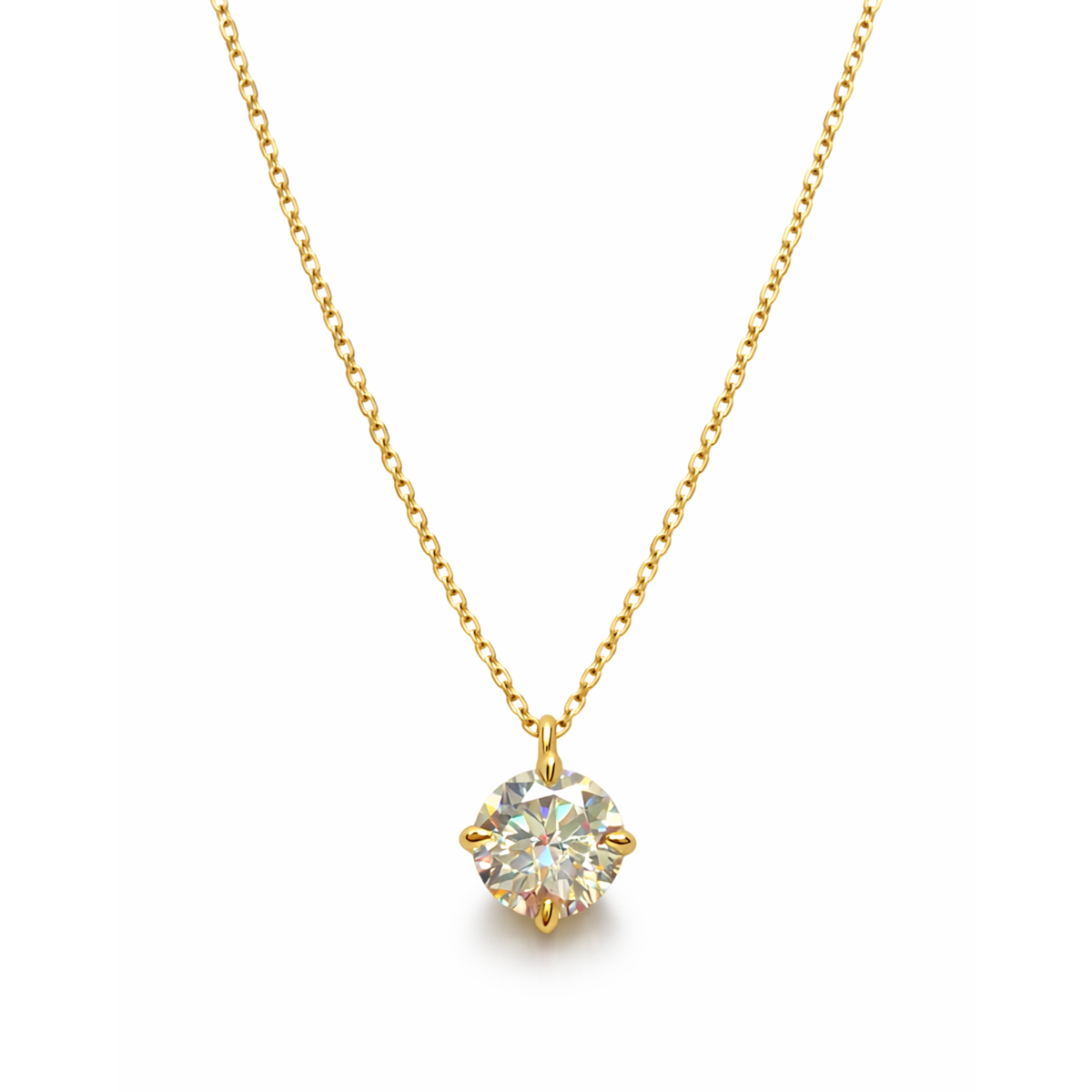 Naszyjnik Crystal z Moissanitem 1 karat S925 Złoty Damski