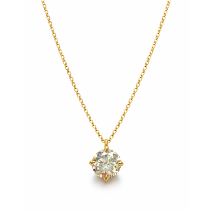 Naszyjnik Crystal z Moissanitem 1 karat S925 Złoty Damski