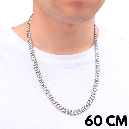 Łańcuch Cuban Białe Złoto - 8mm