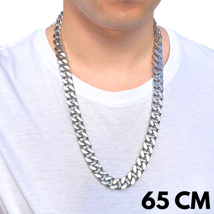 Łańcuch Cuban Białe Złoto - 14mm
