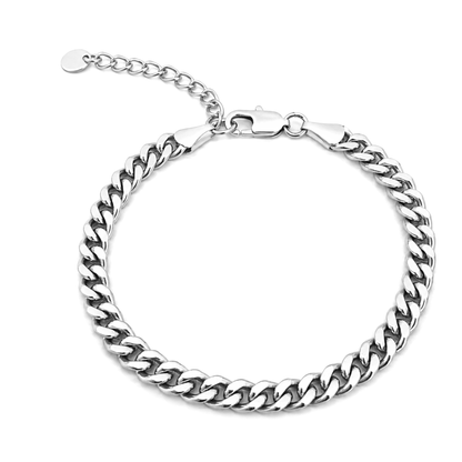 Bransoletka na Nogę Cuban 8mm Białe Złoto Damska