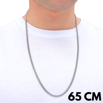 Łańcuch Cuban Białe Złoto - 3mm