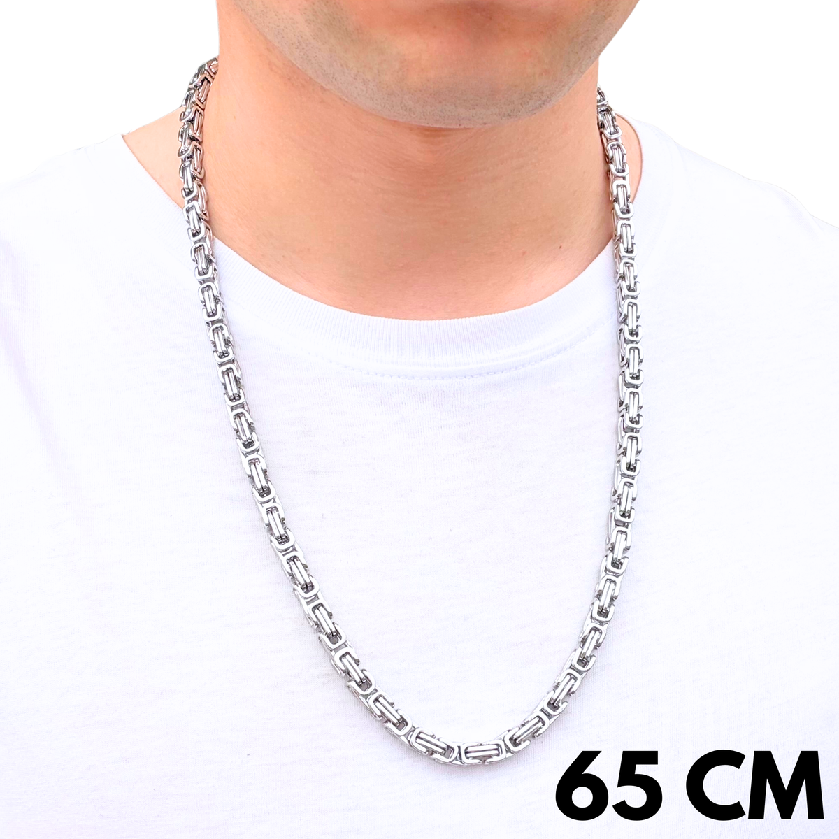 Łańcuch Królewski Białe Złoto - 6mm