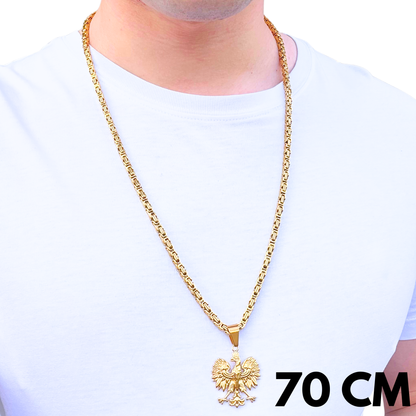 ZESTAW - Królewski Złoty 4mm + Zawieszka Orzeł Złota