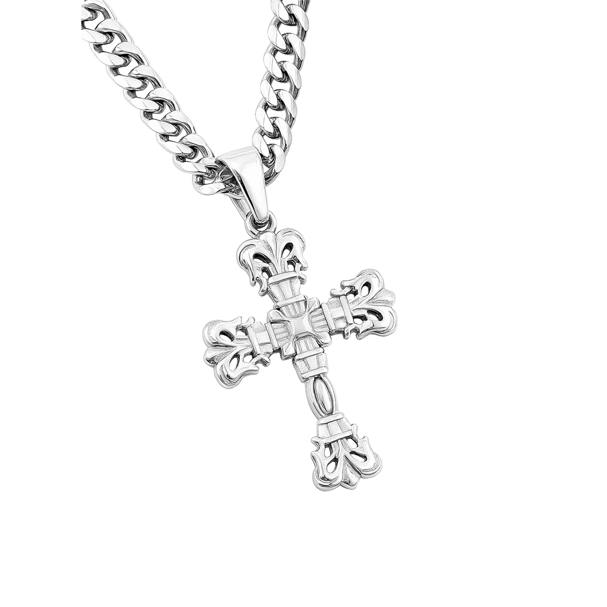 Zawieszka Baroque Cross Białe Złoto