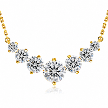 Naszyjnik V-line z Moissanitem 1.70ct S925 Złoty Damski