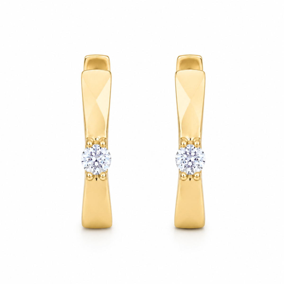 Kolczyki Solitaire Hoop S925 Złote Damskie