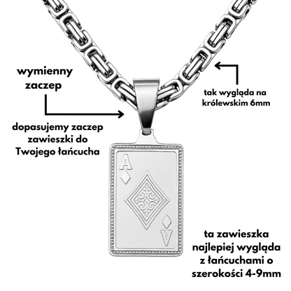 Zawieszka Karta AS Białe Złoto