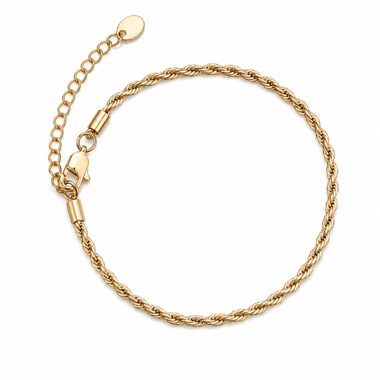 Bransoletka na Nogę Rope 3mm Złota Damska