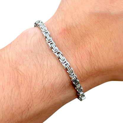 Bransoletka Królewska Białe Złoto - 4mm