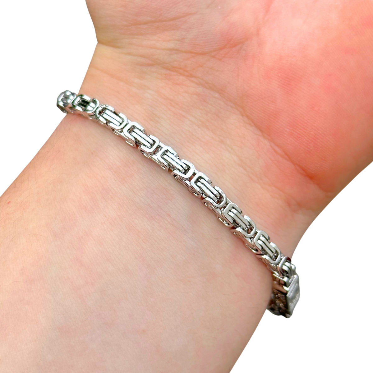 Bransoletka Królewska Białe Złoto - 4mm