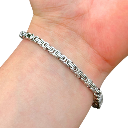 Bransoletka Królewska Białe Złoto - 4mm