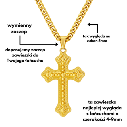 Zawieszka Bubble Cross Złota