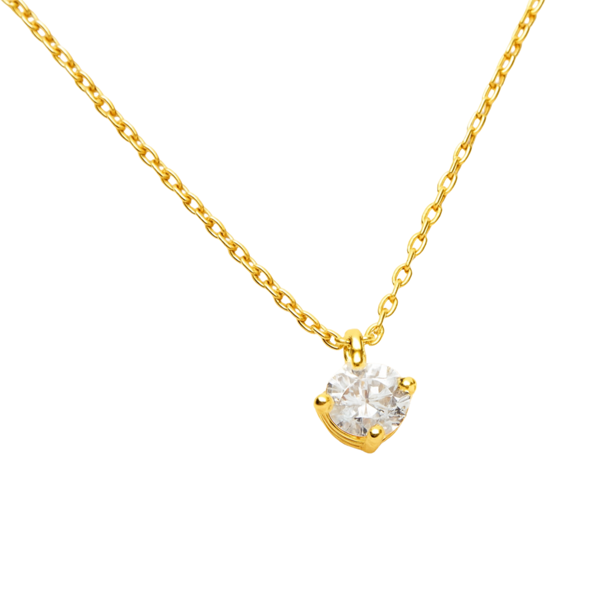 Naszyjnik Crystal z Moissanitem 0.5ct S925 Złoty Damski