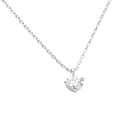 Naszyjnik Crystal z Moissanitem 0.5ct S925 Białe Złoto Damski