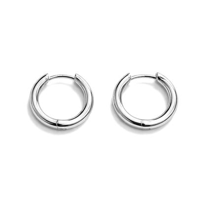 Kolczyki Classic Hoop S925 Białe Złoto Damskie