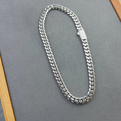 Łańcuch Cuban Białe Złoto - 12mm