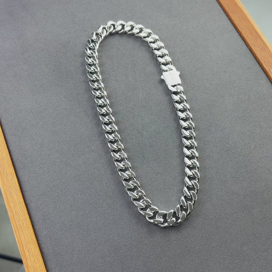 Łańcuch Cuban Białe Złoto - 14mm